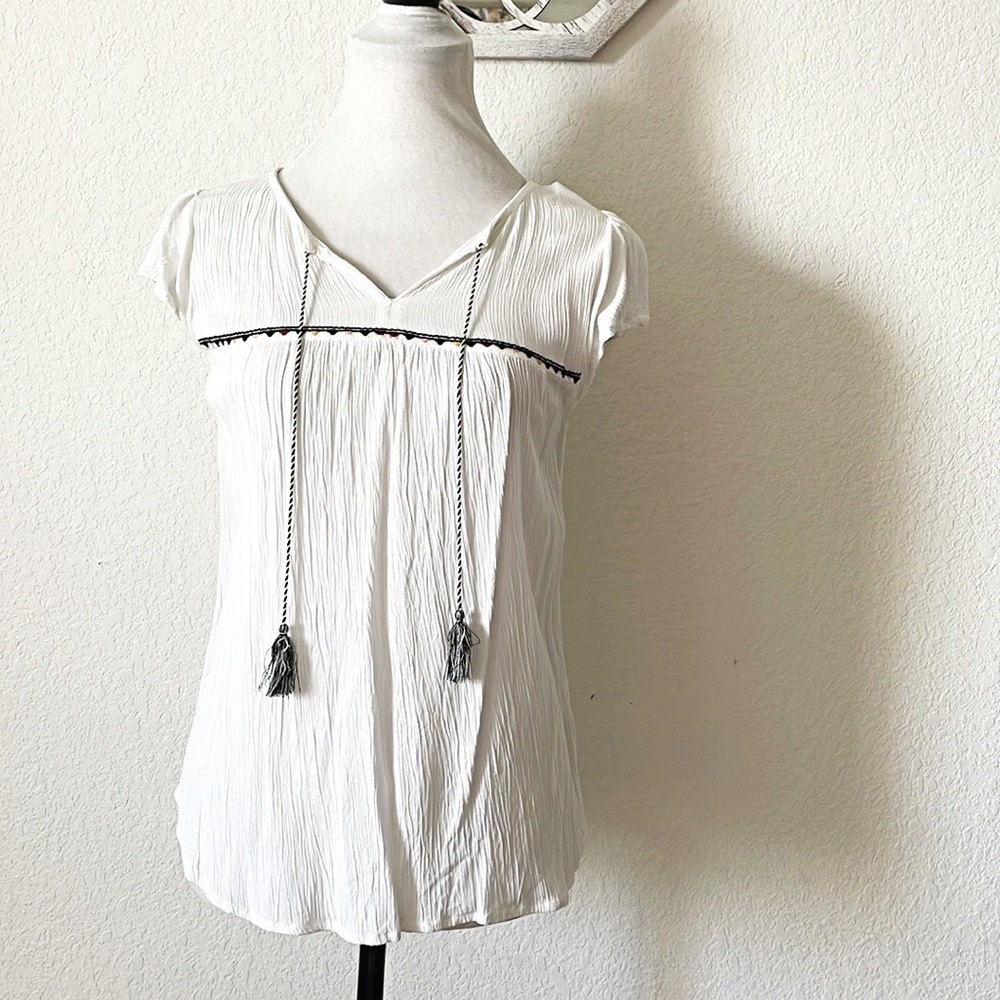 Old Navy • Embroidered Tassel Top